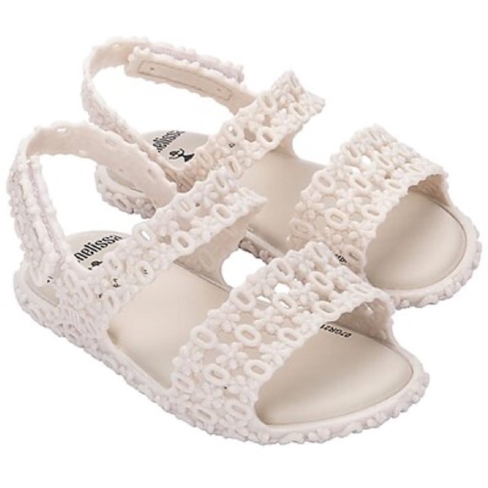 NWT Mini Melissa Panc Sand + Isab Capeto Sandal 5 Creamy Beige New in Box - Picture 2 of 11
